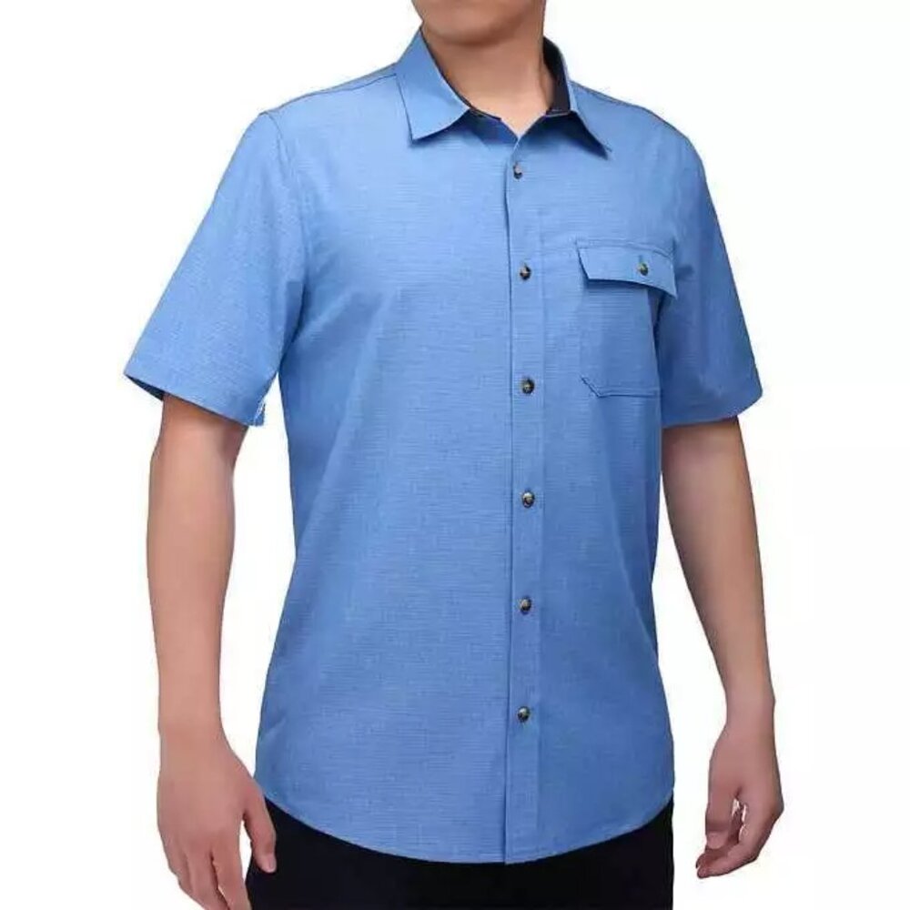 Avalanche Men's Performance Short Sleeve Woven Shirt (Blue, Small) - Picture 1 of 5